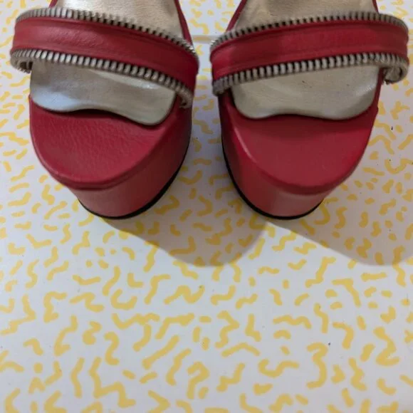 Vintage LSB Custom Red Leather Stiletto Platforms Size 6 - Picture 9 of 9